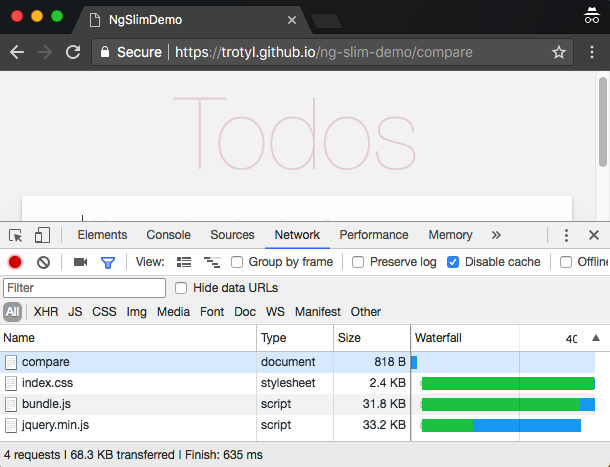 应用加载大小示例
