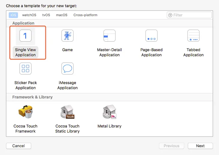 选择需要的模板配置
