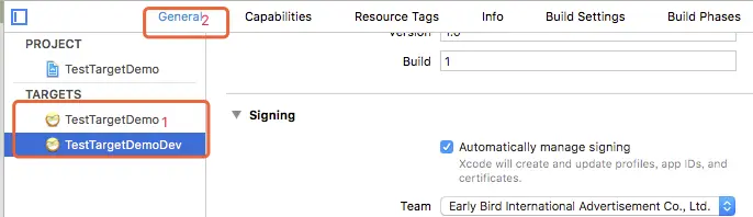 选择对应的Target