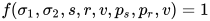 f(σ_1, σ_2, s, r, v, p_s, p_r, v) = 1 