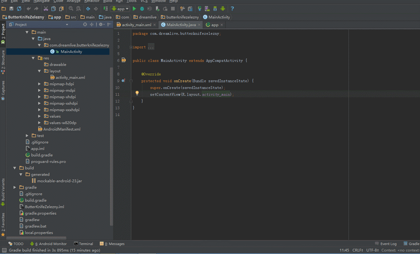 ButterKnife Zelezny 绑定范例