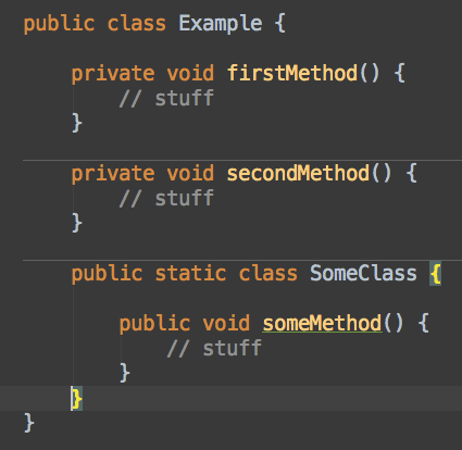 在方法和内部类之间跳转