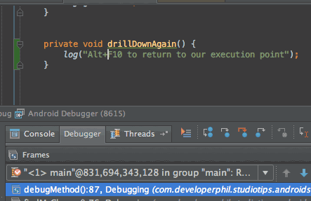 显示当前运行点