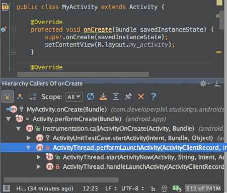 调用层级树弹窗