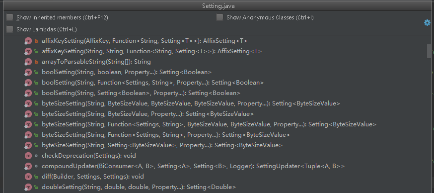 Setting中的参数设定