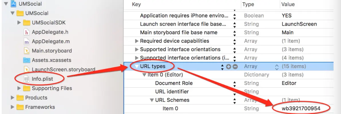 通过info.plist文件编辑