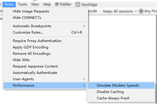 菜单开启弱网络模拟