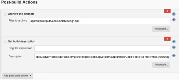 Add post-build action