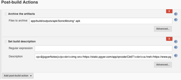 Add post-build action