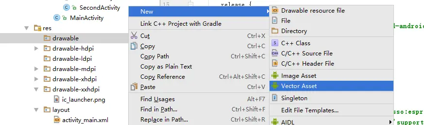 as里选择Vector Asset