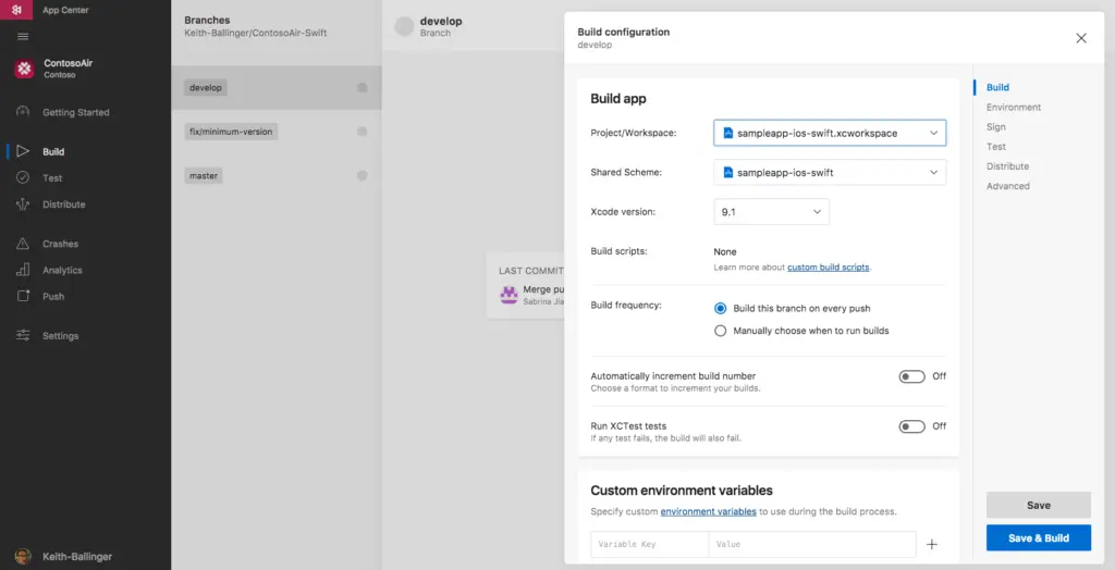 使用微软移动中心来生成