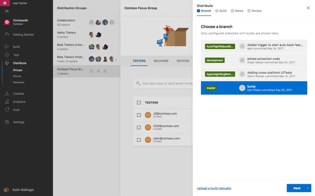 使用微软移动中心来分发