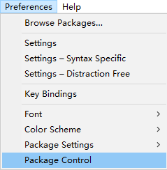 Preferences->Package Control