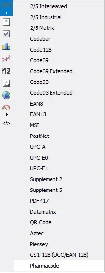 FastReport.Net中的条形码 PharmaCode