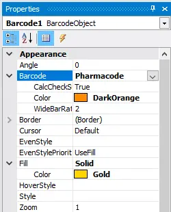 FastReport.Net中的条形码 PharmaCode