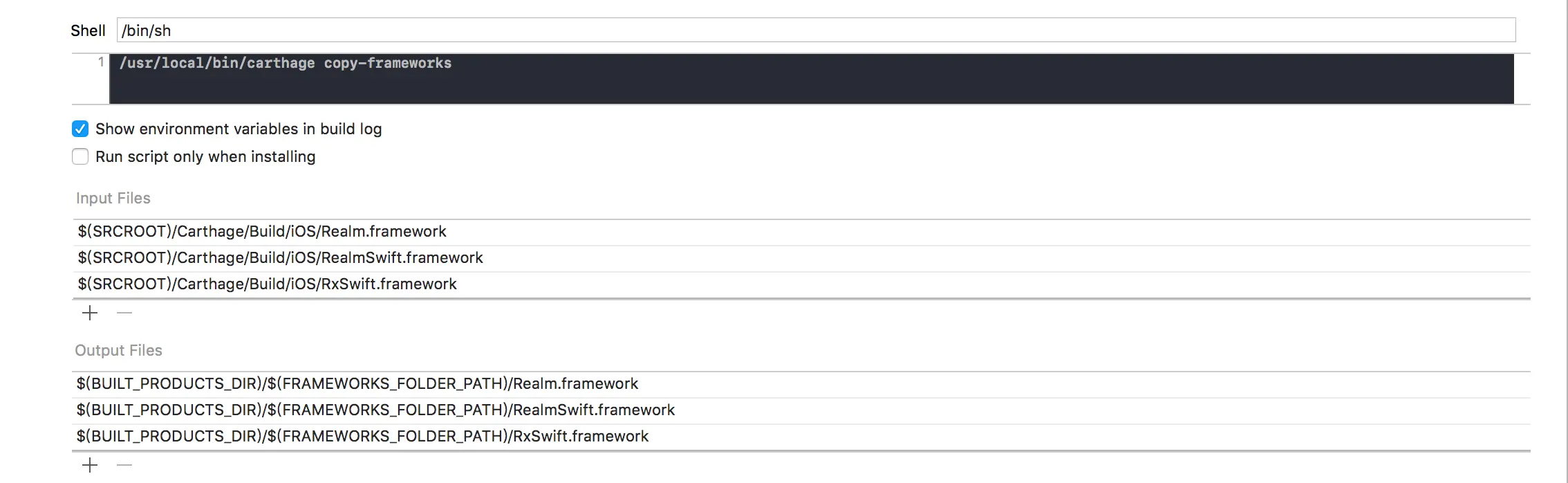 配置Carthage路径