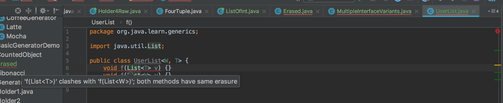 泛型导致的重载冲突