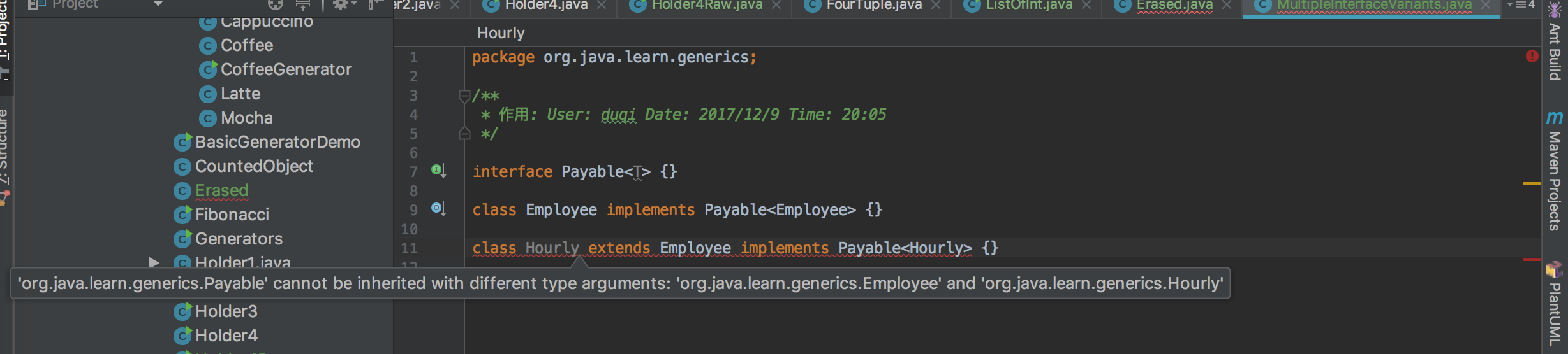 使用泛型接口时的冲突