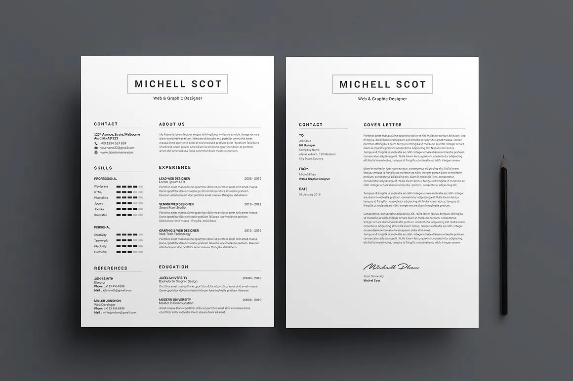 6款简洁多风格的求职简历-稀土区