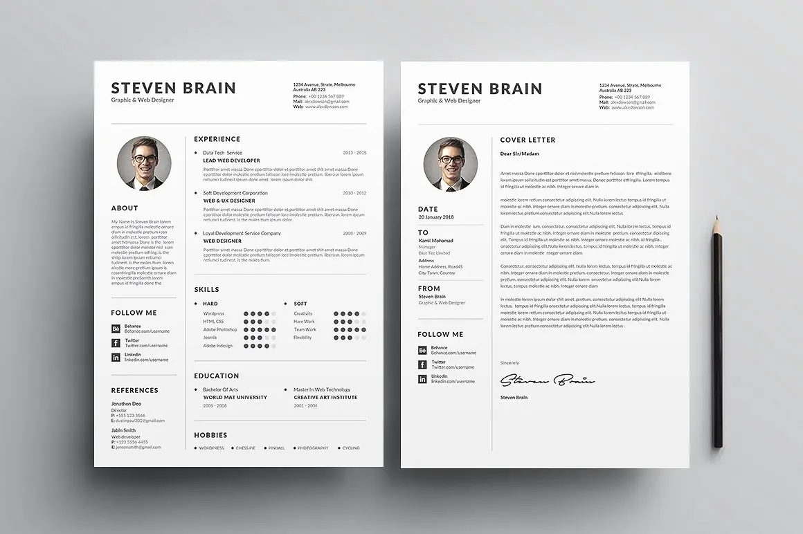 6款简洁多风格的求职简历-稀土区