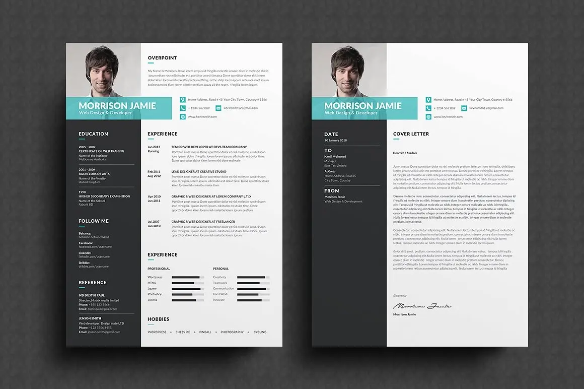 6款简洁多风格的求职简历-稀土区