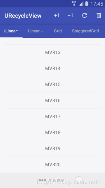 URecyclerView to show
