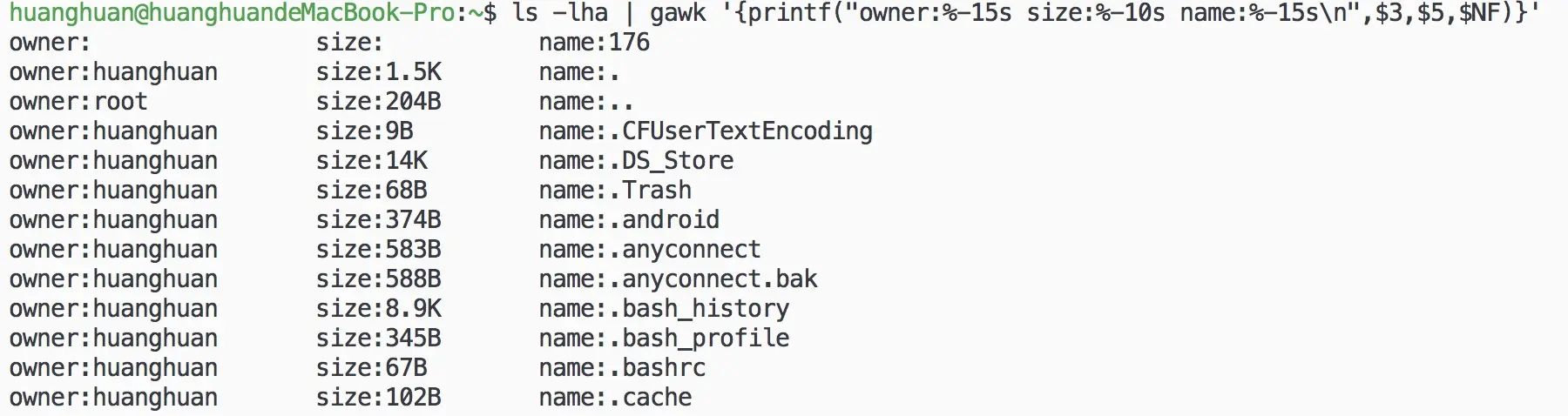 awk printf