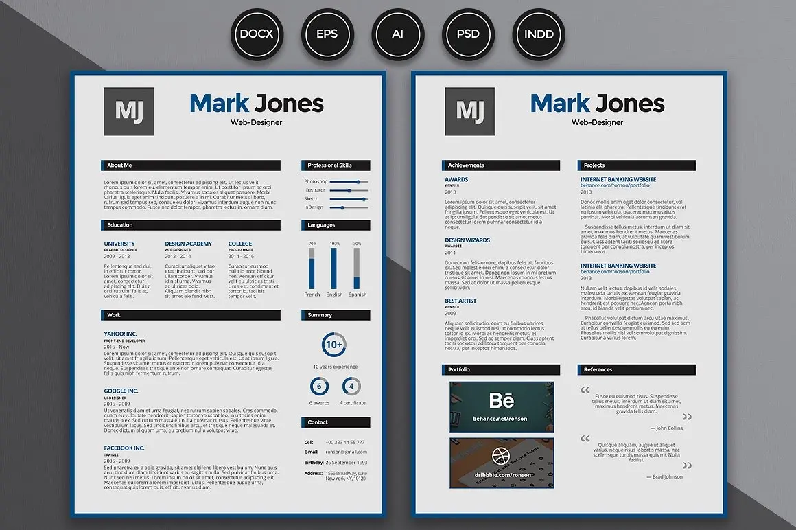 10+ 优质实用简洁的个人简历模板打包下载 (二)-稀土区