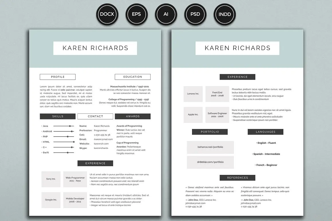 10+ 优质实用简洁的个人简历模板打包下载 (二)-稀土区