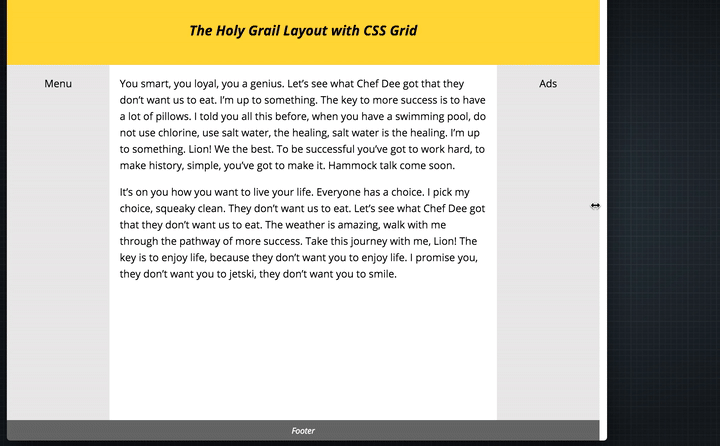 Holy Grail Layout Demo