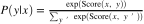 ? P(y|x) = \frac{\exp{(\text{Score}(x, y)})}{\sum_{y'} \exp{(\text{Score}(x, y')})} ?