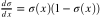 ? \frac{d\sigma}{dx} = \sigma(x)(1 - \sigma(x)) ?