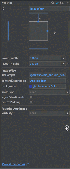 Favorites Attributes on Layout Editor Properties Panel