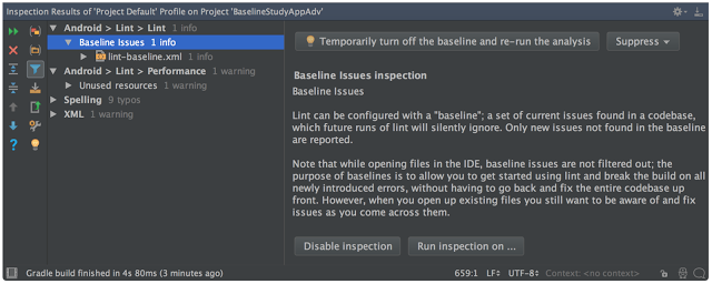 Lint Baseline Support