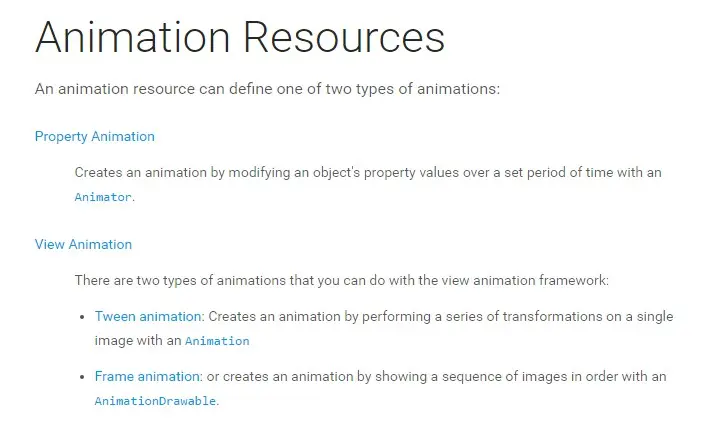 Android官方文档 Animation的分类