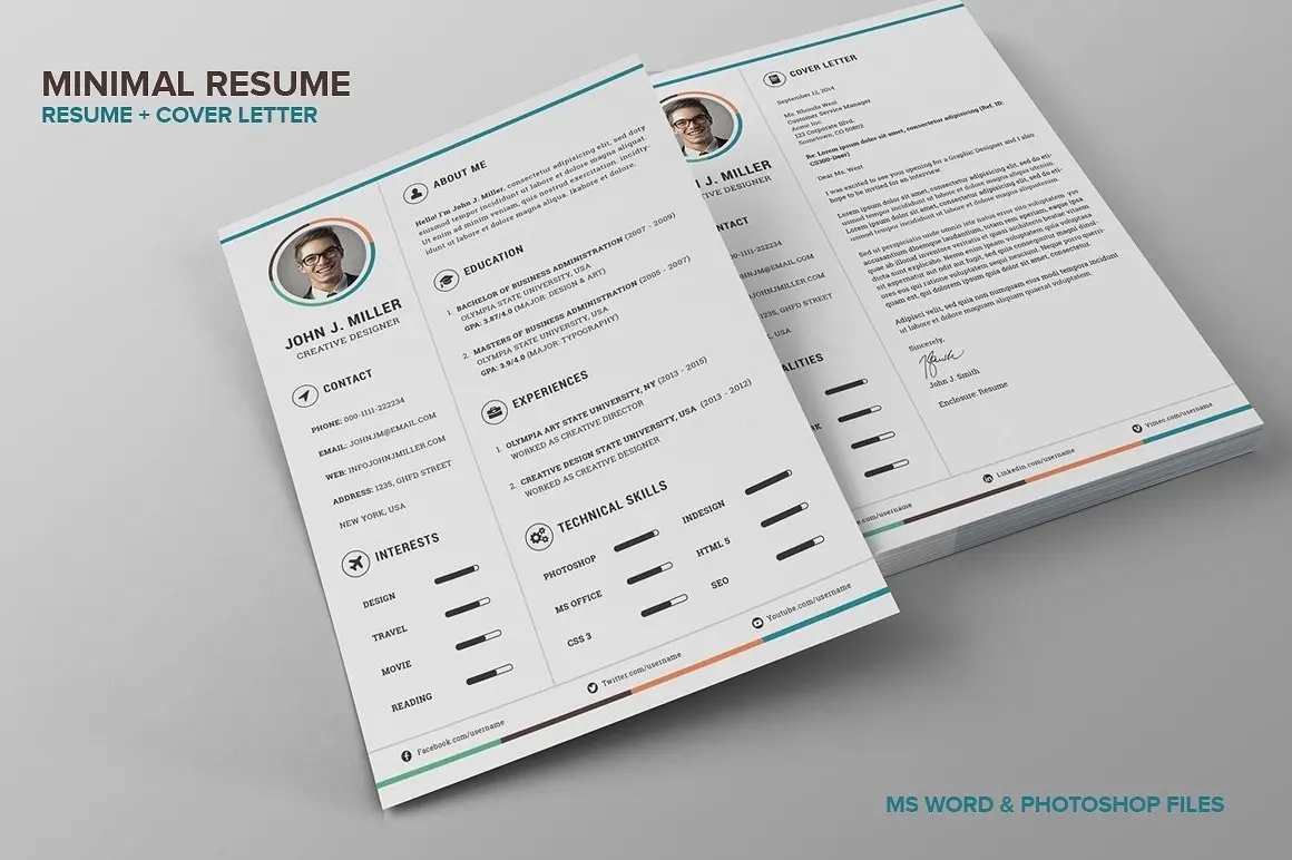 7款简洁精致的求职简历模板-稀土区