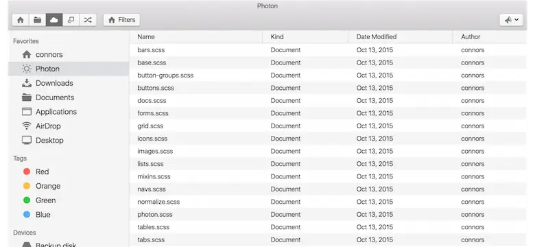 Photon app example screenshot