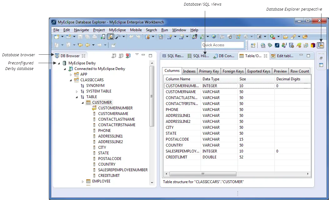MyEclipse数据库工具