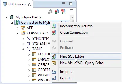 MyEclipse数据库工具