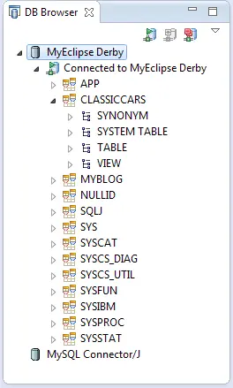 MyEclipse数据库工具