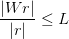 \frac{|Wr|}{|r|} \leq L