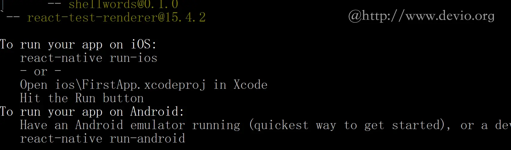 react-native-init-success