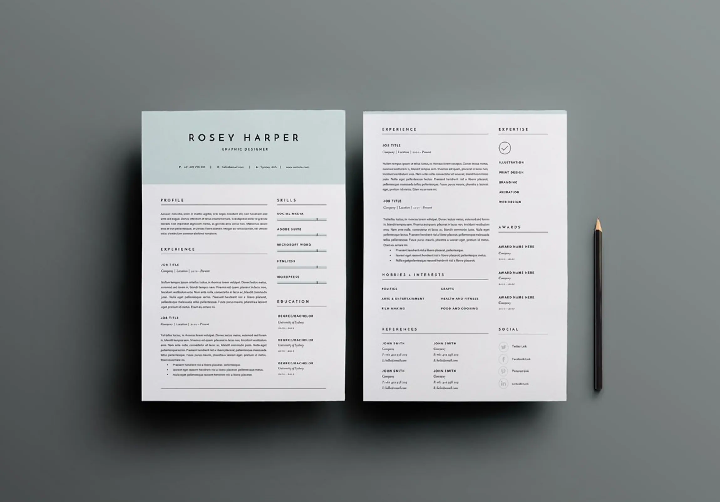 7款精致简洁的个人面试简历模板-稀土区