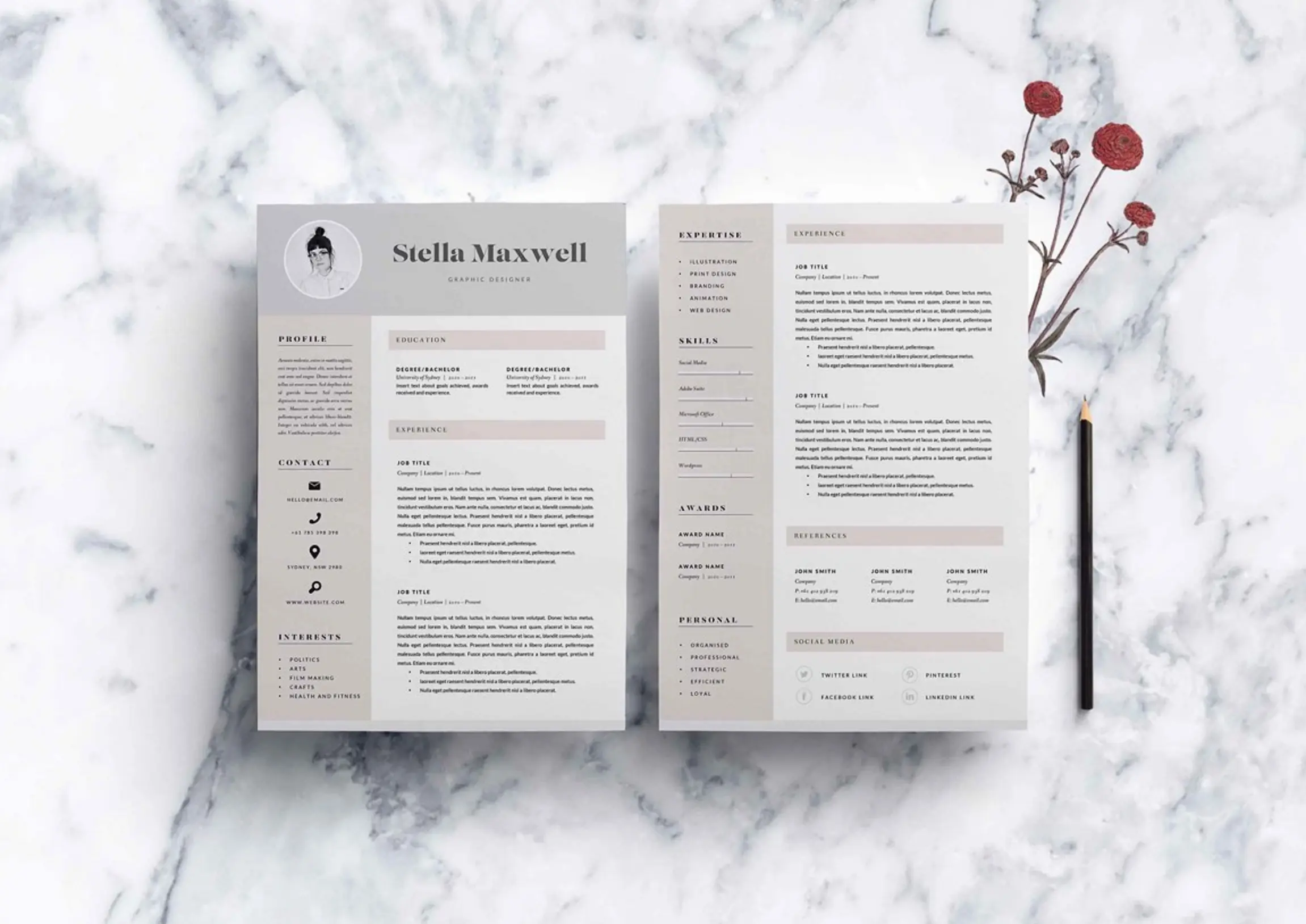 7款精致简洁的个人面试简历模板-稀土区