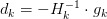 d_{k} =-H_{k}^{-1} \cdot g_{k} 