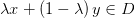 \lambda x+\left( 1-\lambda \right) y\in D