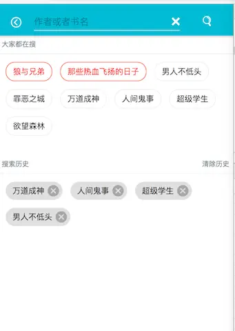 历史搜索页和推荐列表
