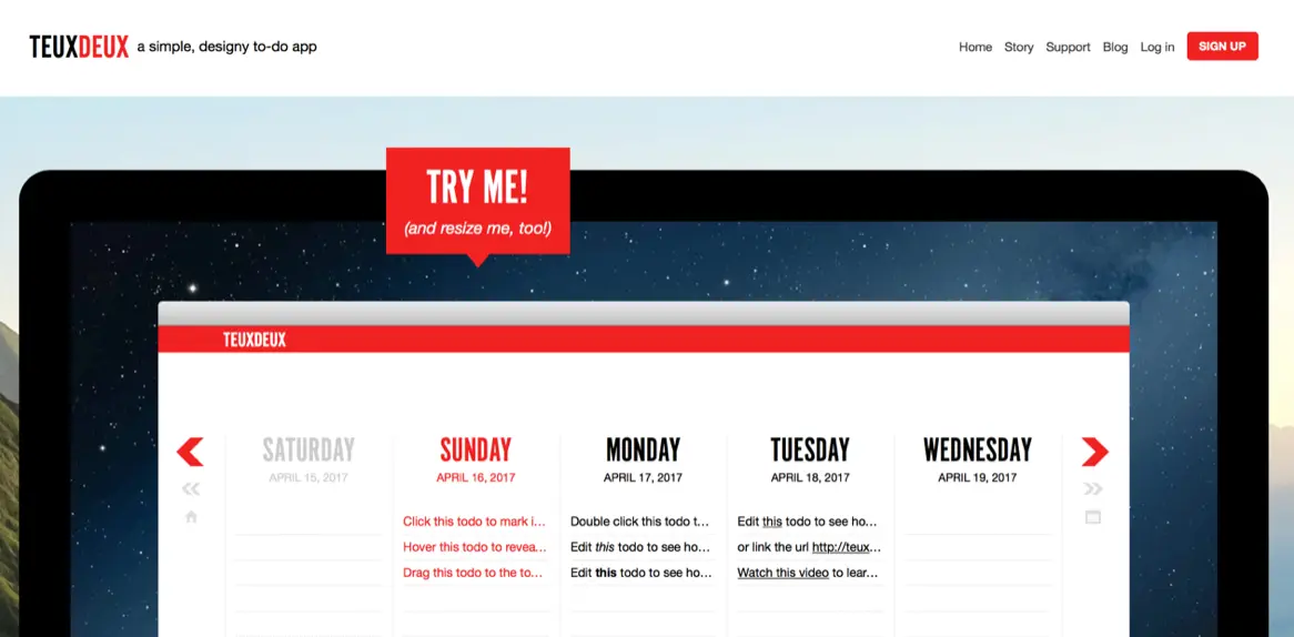 TeuxDeux home page