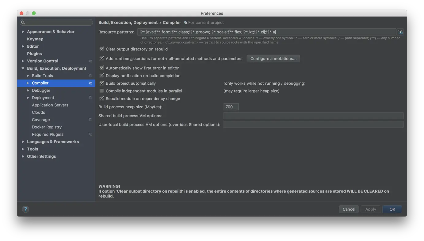 IDEA 中勾选 Build project automatically