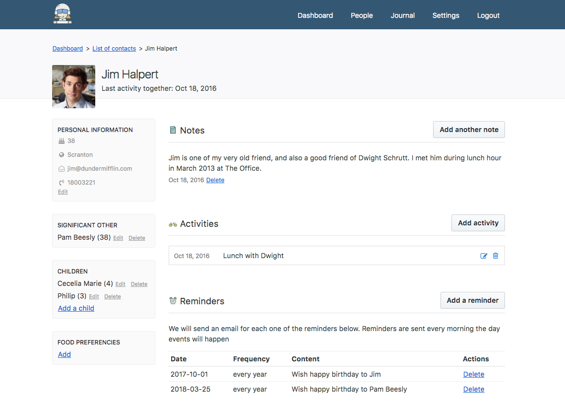 screenshot of the application